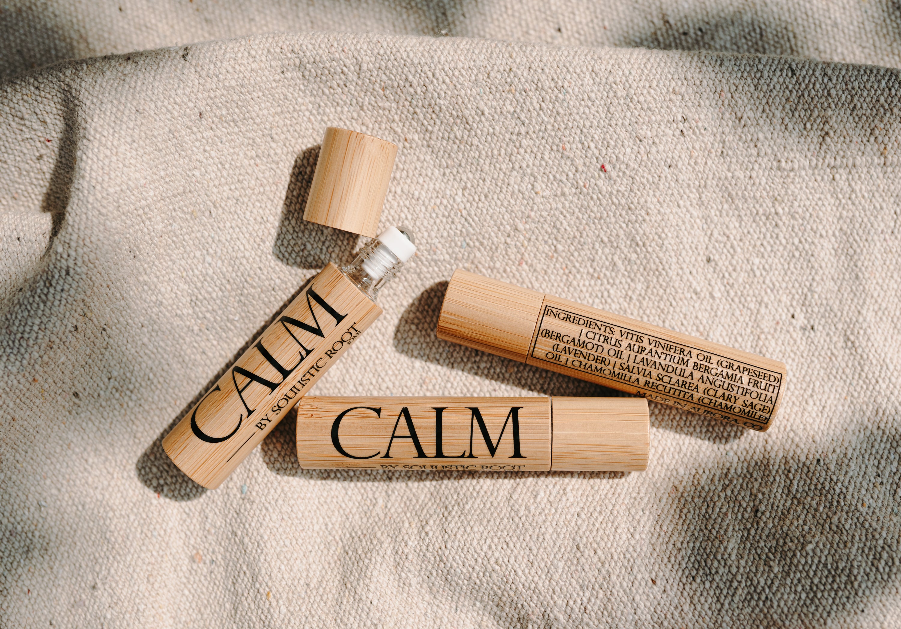 CALM Essential Oil Bamboo Roller 10ml by Soulistic Root